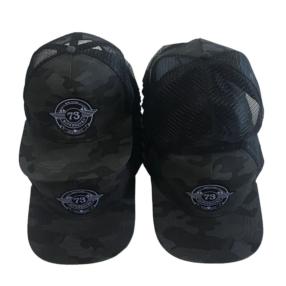 Custom Hip-hop Flat Brim Old School Snapback Hats Custom Black Camo Retro Trucker Cap Snapbacks Mesh Trucker Hat