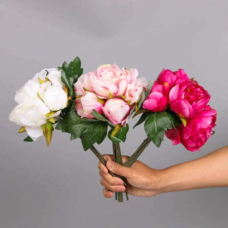 R004 Peony Artificial Silk Flowers Bouquet Wedding Supplies Decorative Peonies for Easter and Christmas MOQ 50 Pcs