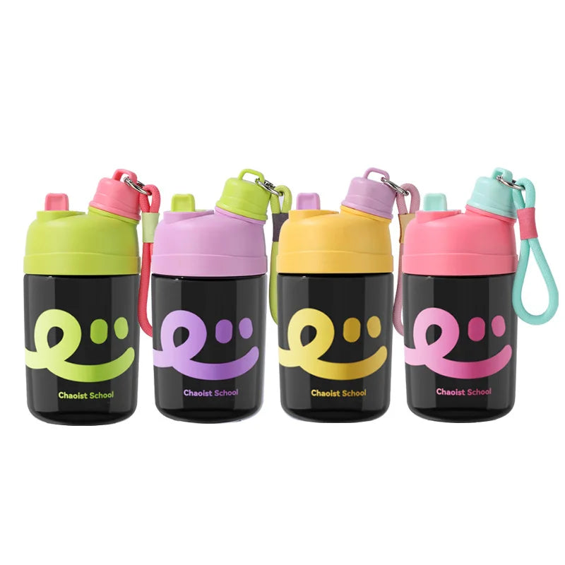 450ml Colorful Plastic Water Bottle with Large Capacity Portable Sports Sippy Cup Summer Lemon Cup New Student Cup with Tea