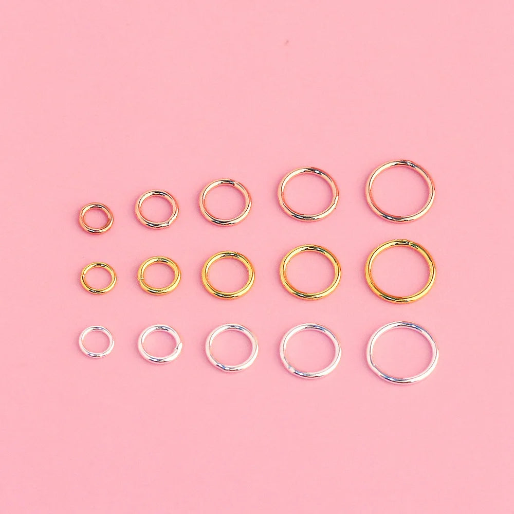 100pcs/wholesale Factory Price 4-10mm Gold Plated 925 Sterling Sliver Open Jump Ring Closed Ring of Jewelry Make Accessories