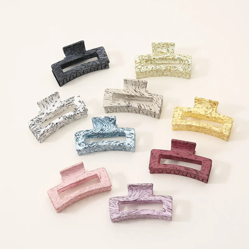 Elegant Water Transfer Printing Hair Clip Claw Girls Large Fashion Shark Hair Clamp Clip Female Matte Plastic Hair Claw Clips