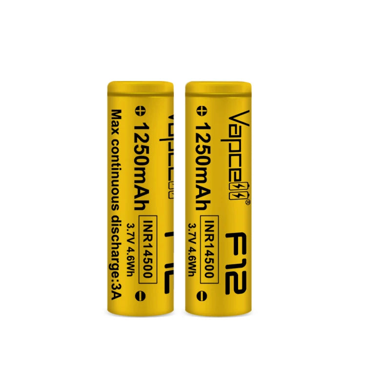Vapcell 14500 3.7 Volt AA Lithium Ion Battery 1250mah 3a F12 Rechargeable Batteries for Flashlight