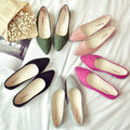 New Pointed Toe Suede Flat Pump Women's Work Shoes  A1606