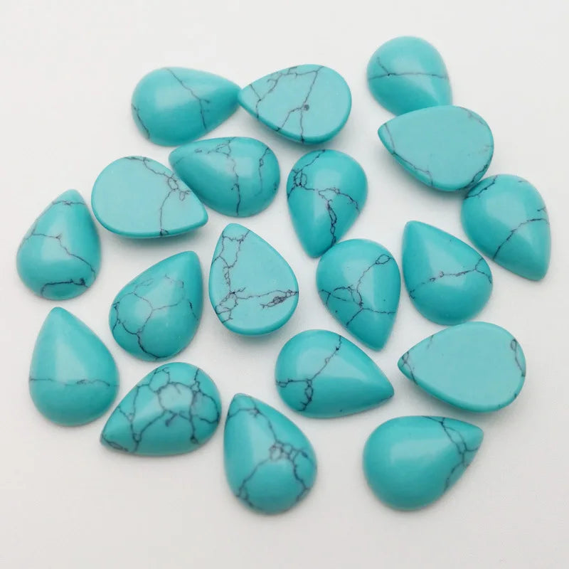 Huiying Natural Loose 25*18Mm Gemstone Turquoise Cabochon Agate Stones Crafts