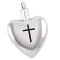 Vintage Christian Stainless Steel Heart Cross Cremation Memorial Urn Necklace Ash Pendant Hip Hop Keepsake