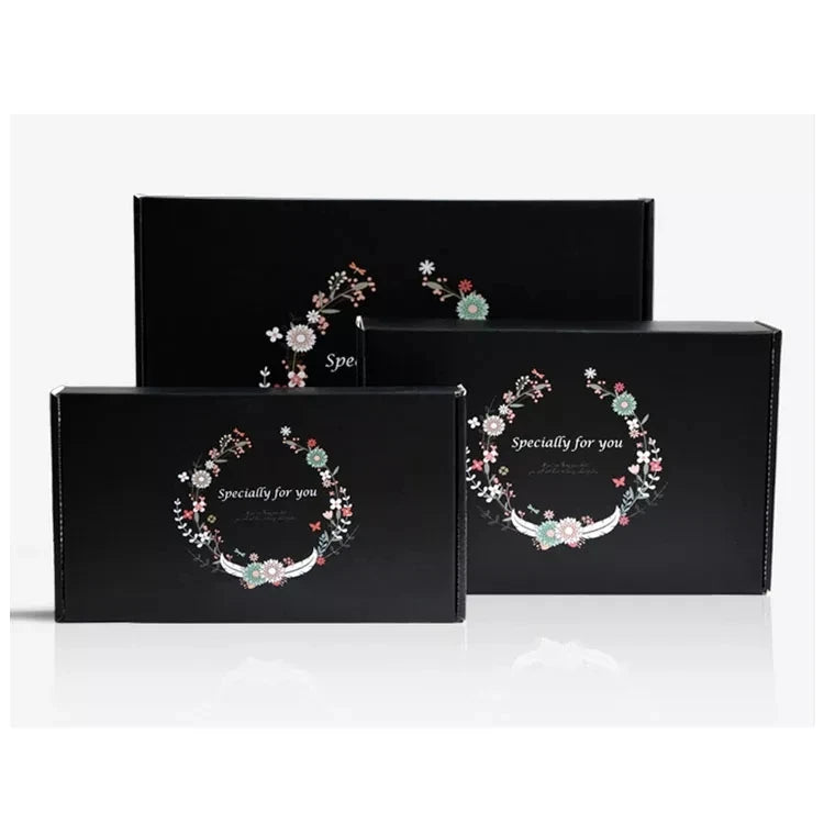 Small Handmade Recycled Corrugated Art Paper Box Custom Printed with Embossing and Matt Lamination for Mailer Packaging