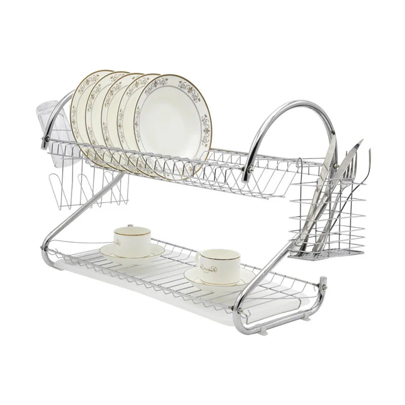 Hot Selling New Standing Type Metal Iron Art Material Dish Rack Kitchen Organizer Drying Tableware Easy Installation