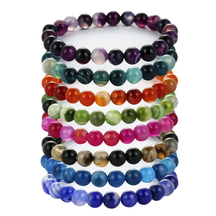 Pure Handmade Beaded Bracelet High Quality Natural Stone Bracelet Fashion Agate Bracelet