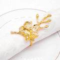 Luxury Wedding Decorative Metal Gold plum Blossom Flower Napkin Rings Holder