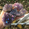 Manufacturers Wholesale rainbow Titanium Plating Amethyst Aura Quartz Cluster for Home Decoration