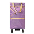 Custom Logo Reusable Microfiber Eco-friendly Waterproof Shopping Trolley Cart Wheels for Supermarket Grocery Shopping Zipper
