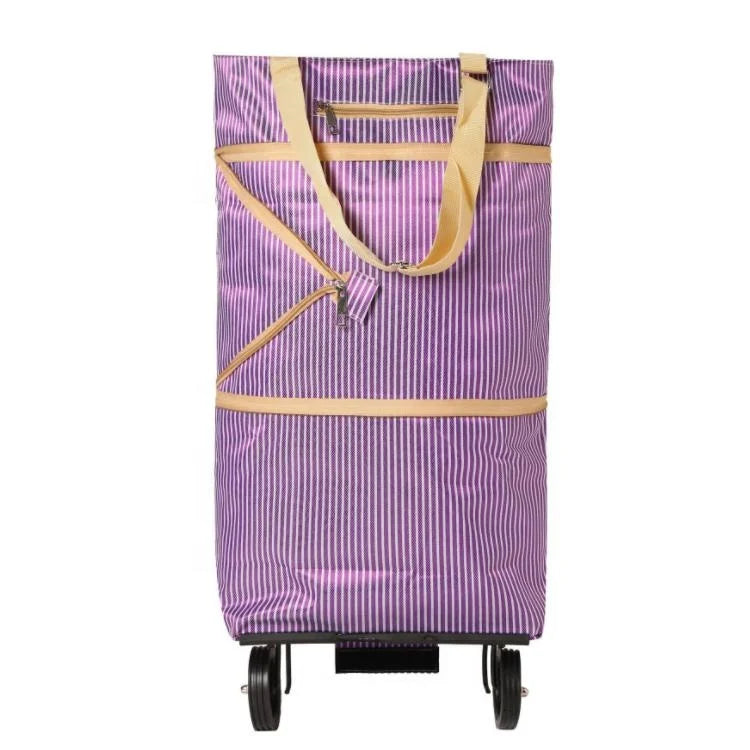 Custom Logo Reusable Microfiber Eco-friendly Waterproof Shopping Trolley Cart Wheels for Supermarket Grocery Shopping Zipper