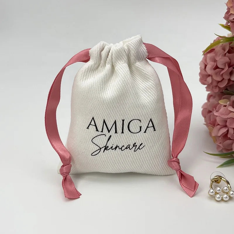 Wholesale Twill Cotton Luxury Jewelry Packaging Pouch Silk Printed Rectangle Scratch Resistant Customizable Closure Storage Gift