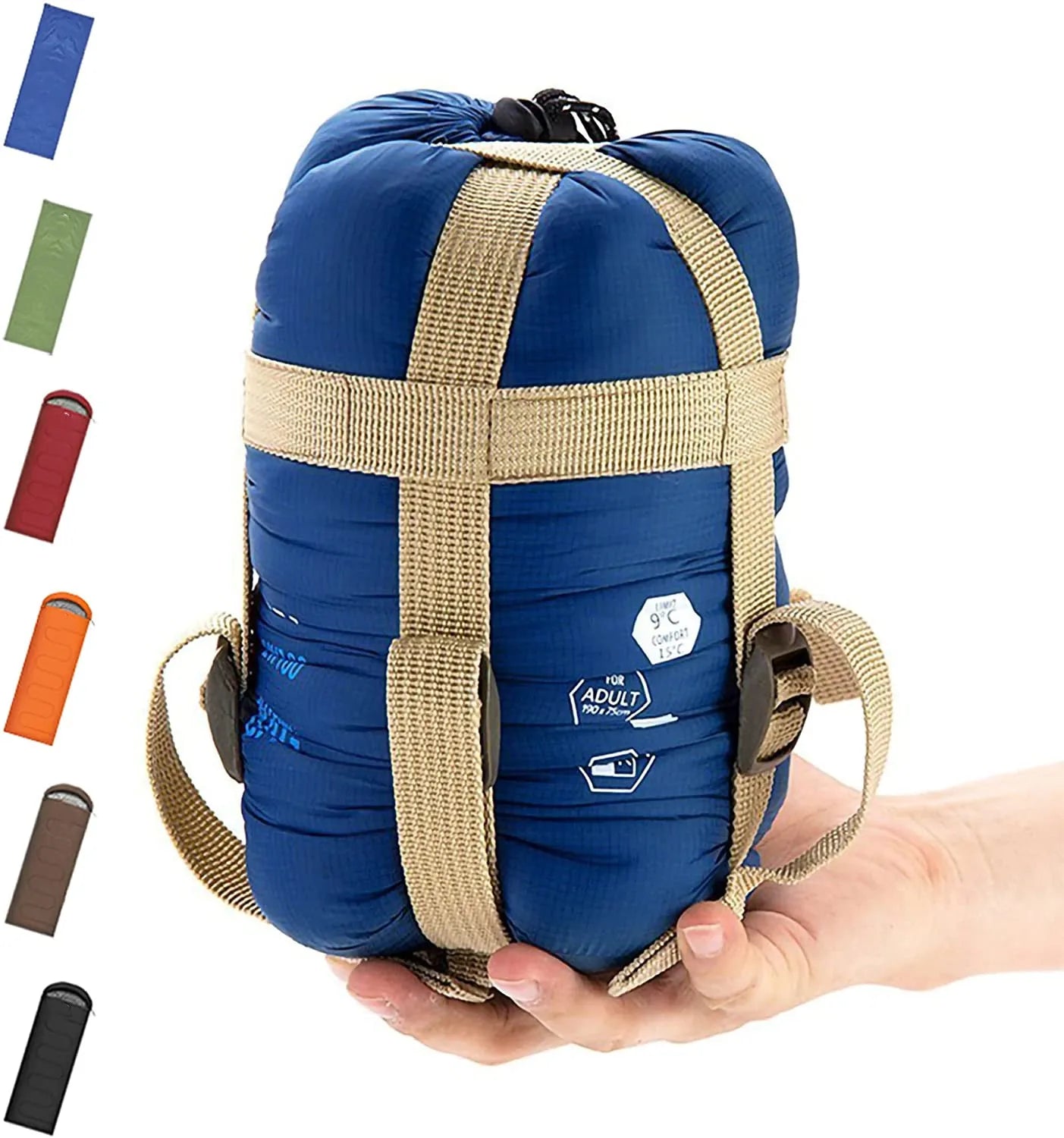 Woqi Ultra Comfort Sleeping Bag  Portable  Waterproof  Compact Lightweight  Comfort with Compression Sack  Great for Outdoor Cam