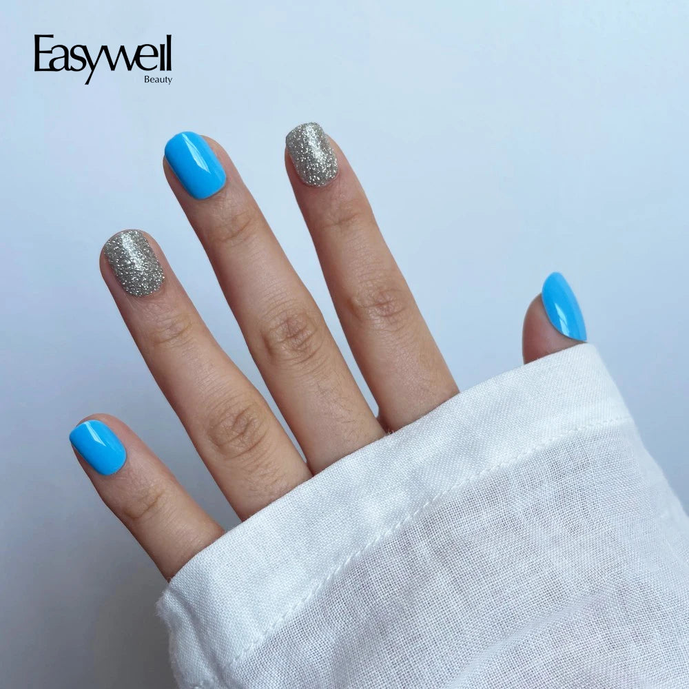 Easywell New Fake-Nails with Glue 30 Soft Acrycli Solid Squoval Style Reusable Very Short Press on Nails Supplier
