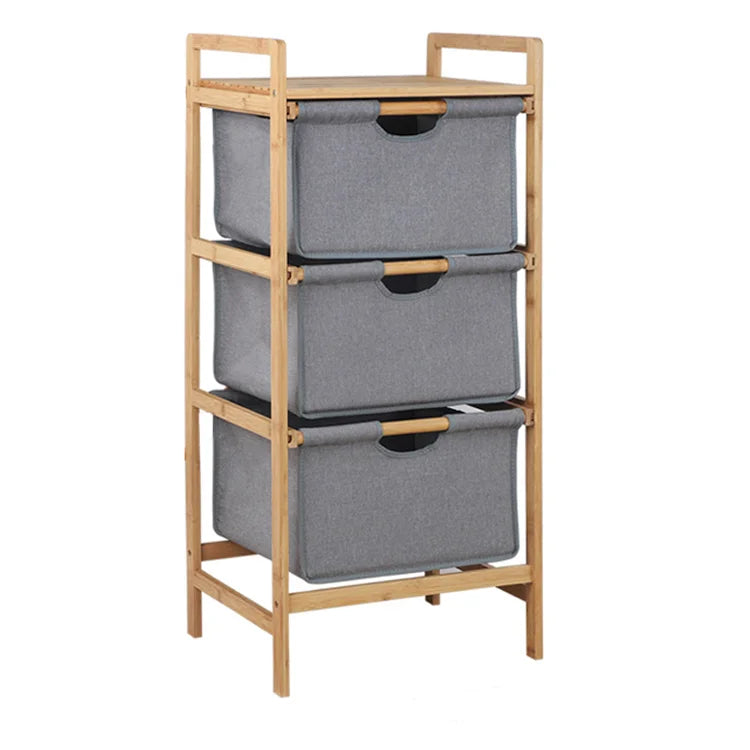 Modern Waterproof Eco-Friendly Foldable Storage Basket Hamper with Imitation Hemp & Bamboo Material for Laundry Room