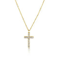 Fashion S925 Sterling Silver Jewelry Women's Exquisite Zircon Cross Pendant Necklace Wholesale