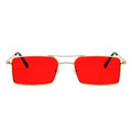 XH0345 Custom logo Rose Gold Metal Rectangle Colored Thin Narrow Sunglasses