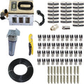 1L High Pressure Mist Pump Fog Machine Spray Kit With 30M Tubes+ 3/8'' Quick Connection+ 20 Pcs Threaded Nozzles for Cooling