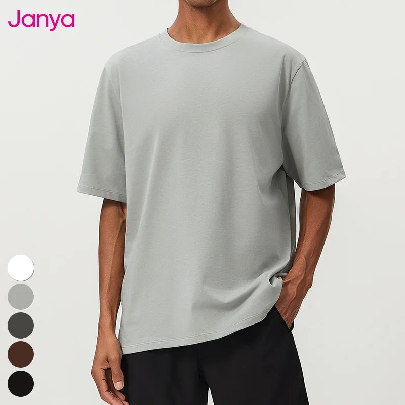 2025 Loose Breathable Men's Tees Crew Neck Outdoor Running T-shirt 100% Cotton Sports T-shirt Short Sleeves Gym Fitness T Shirt