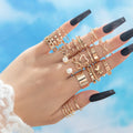 2024 New Fashion Jewelry Gold Plated 22 Pieces Butterfly Ring Open Multi-joint Ring Set Love Ring for Women