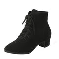 Black 3.5cm Women Ballroom Latin Dance Shoes Jazz Modern Waltz Shoes 5cm Dancing Boots
