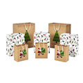 Bolsas De Papel Reusable logo Printed Gift Packaging Party Custom Christmas Paper Bags
