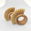 Eco-Friendly Wooden Dish Brush Kitchen Annular Handle Wooden Utensils Dish Fruit Vegetable Scrub Cleaning Brush