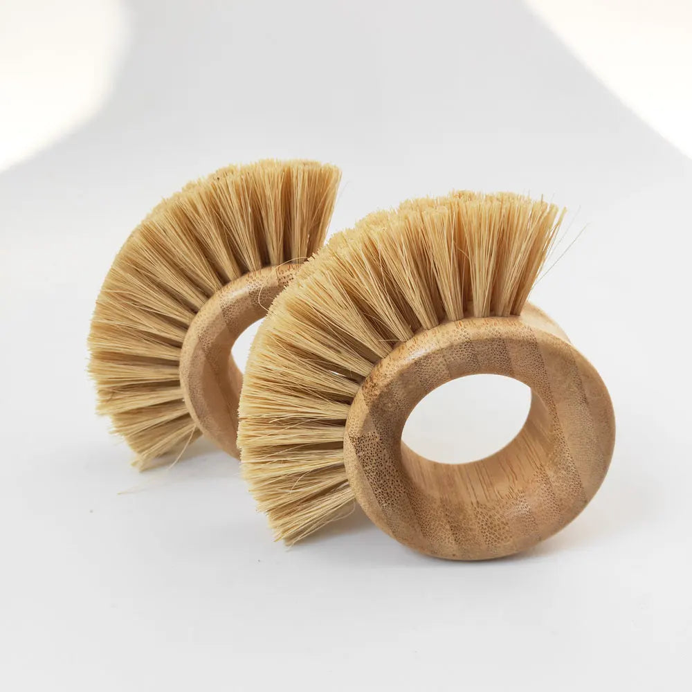 Eco-Friendly Wooden Dish Brush Kitchen Annular Handle Wooden Utensils Dish Fruit Vegetable Scrub Cleaning Brush