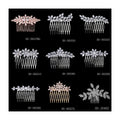 Silver Color Zircon Wedding Side Hair Combs Hair Accessories for Bridal Flower Headpiece Women Bride Hair Ornaments Jewelry