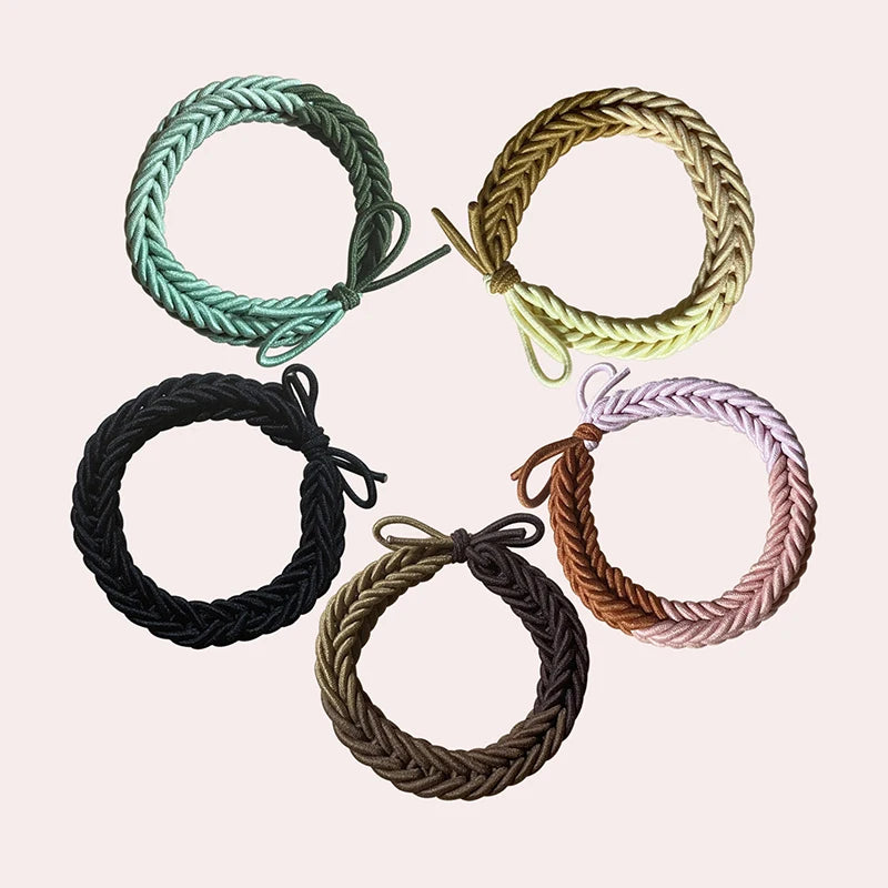 Customizable Popular Braided Festival Hair Band Set Boho Elastic Colorful Hair Tie Friendship Hair Accessories