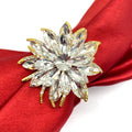 Luxury Table Napkins Round Serviette Buckles Holder  Unique Pattern Lotus Flower Napkin Ring for Wedding Decor