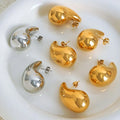 High End Fashion Hollow Water Drop Stud Earrings 18k Gold Plated Stainless Steel Women's Drop Earrings Pendientes