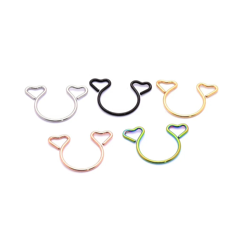 Simple Design Fashion Body Jewelry No Barbell Stainless Steel Wire Cheap None Piercing Nipple Ring Stud