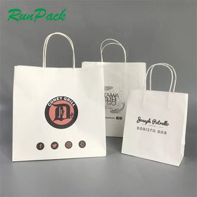Wholesale Custom Logo Printing Recycled Reusable Food Grade Art Paper Pizza Sushi Takeaway Food Bag Spout Top Environmentally