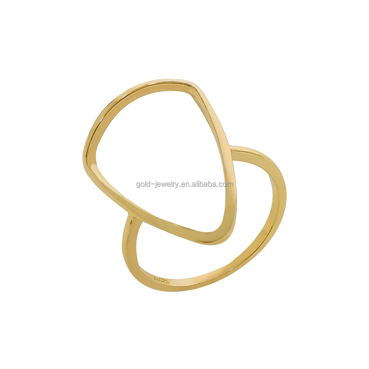 14K Pure Gold Jewelry Finger Rings Women Gift Unique Simple Design Fine Jewelry Rings Wholesale