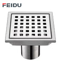 FEIDU Modern Square 304 Stainless Steel Polished Nickel Bathroom Floor Shower Drain