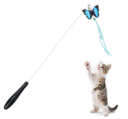 Kitten Movement Catfishing Rod Toy Cat Teaser Stick for Cats to Chase and Exercise