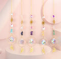 Colorful Chips Crystals Suncatcher Hanging Sun Catcher with Chain Pendant Ornament Crystal Balls for Window Home Garden