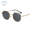 Direct Factory Sale Custom Logo New Fashion Classic Retro Metal Sunglasses UV400 Punk Style with White/Brown PC Frame Wholesale
