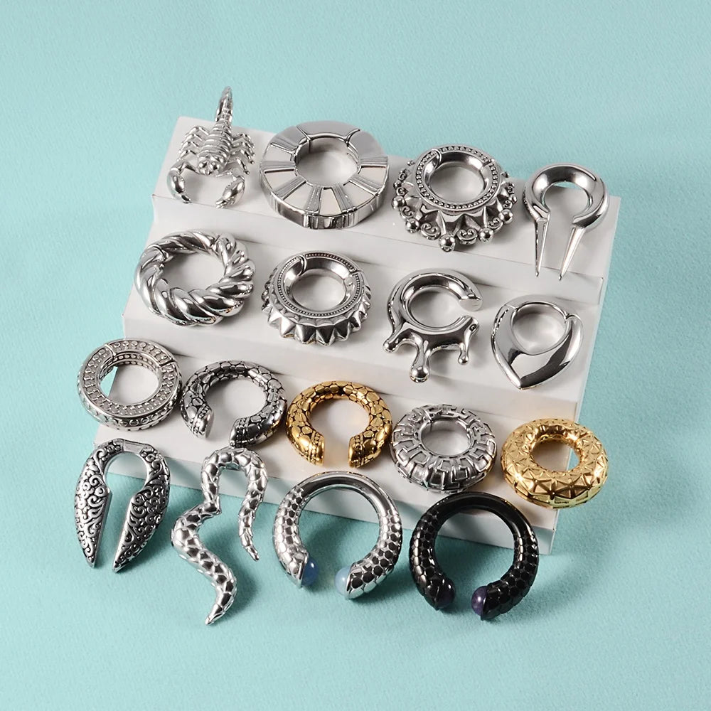 Stainless Steel Wedding Engagement Gift Trendy Ear Weight Magnetic Closure Plugs Tunnel Rounded Edges Ear Gauges Heavy Expander