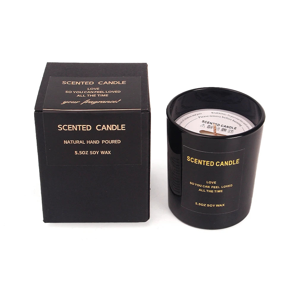 Wholesale Customized logo Fragrance Eco-friendly Scented Candles Glass Candle Jars Wedding Party Soy Wax Scented Candles