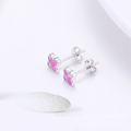Wholesale Fine Jewelry Earrings 925 Sterling Silver Four Leaf Clover Stud Opal Earrings