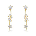 Laodun Fashion Women S925 Stud Earrings Creative Engagement Geometric Design CZ Sterling Silver Earrings Vermeil