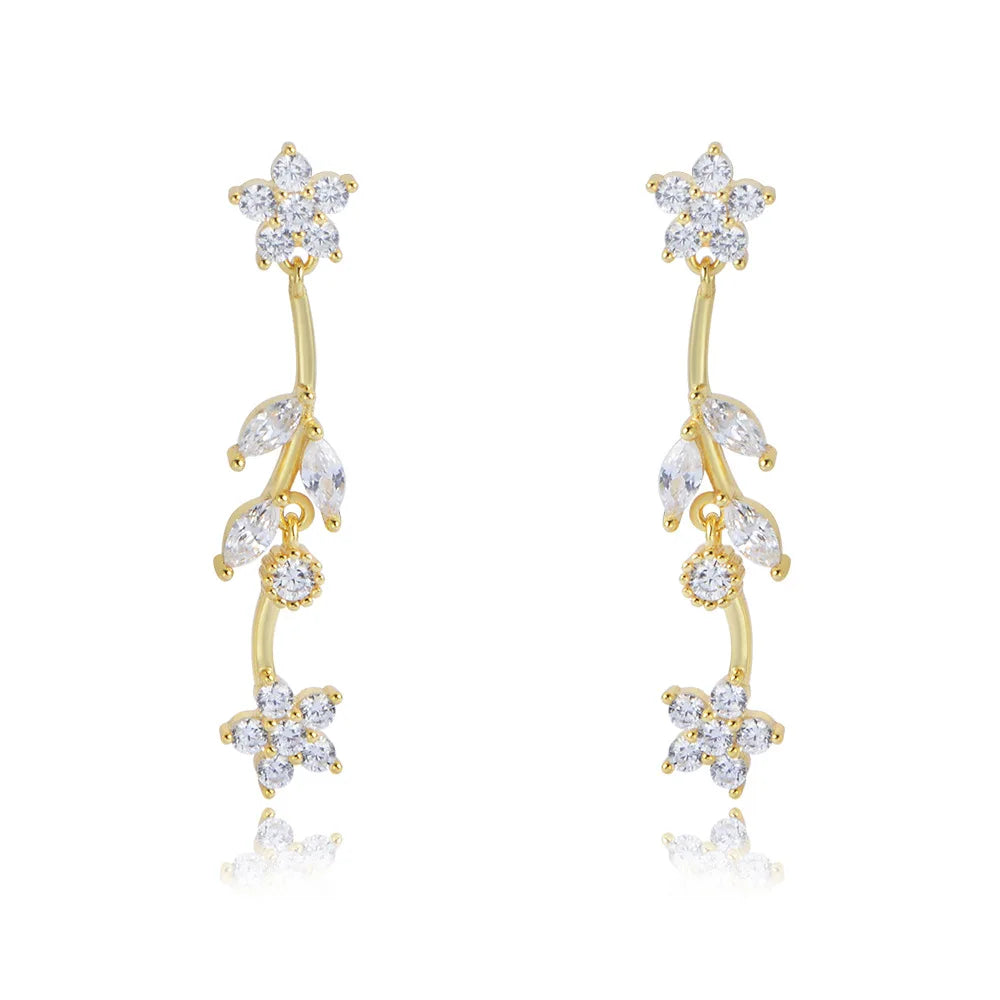 Laodun Fashion Women S925 Stud Earrings Creative Engagement Geometric Design CZ Sterling Silver Earrings Vermeil