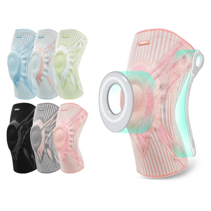Aolikes 3D Nylon Spandex Elastic Knitted Compression Sports Knee Brace Support Knee Sleeve Volleyball Knee Pad 7730