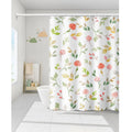 Floral 3D Print Waterproof Fabric Shower Curtain Waterproof Mould and Mildew Resistant Bathroom Curtain With Hooks/