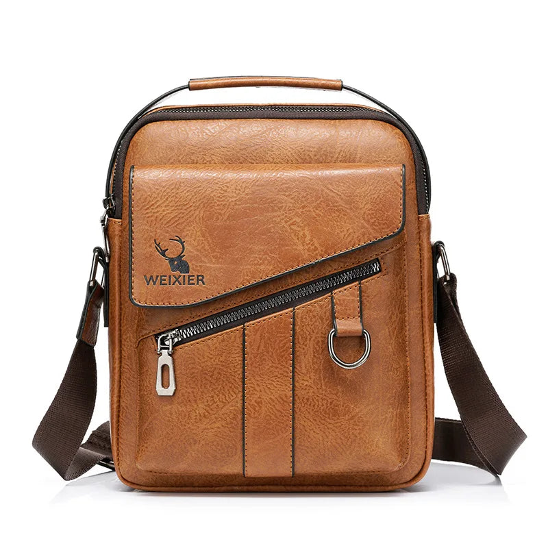 1101 Three Colors Custom Wholesale Trending Fashion Formal Vegan PU Leather Boys Men Sling Shoulder Bags
