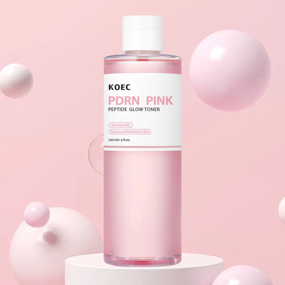 PDRN Pink Peptide Toner 180ml Pink Glow Toner for Skin Boosting Soothing Calming Uneven Tone Rose Niacinamide Functional Toner