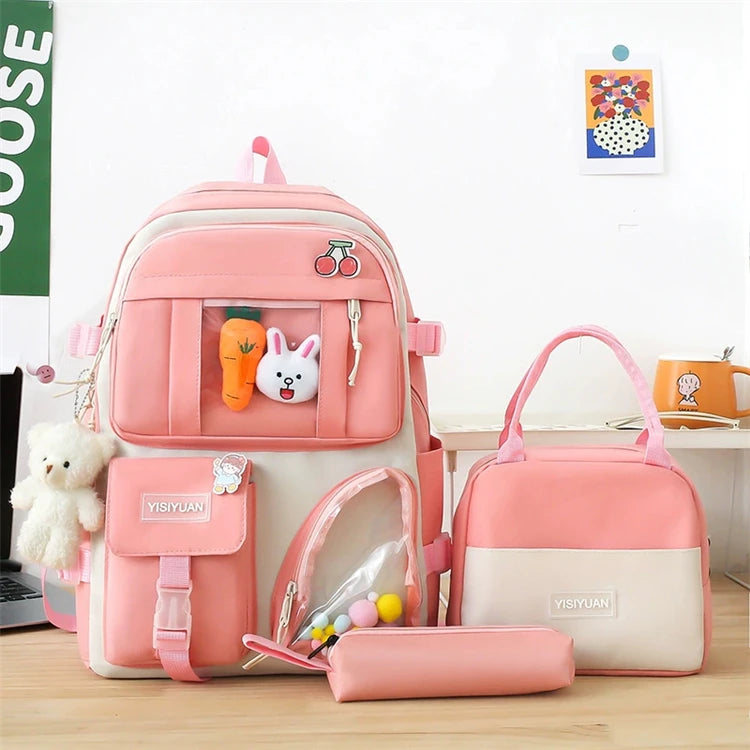 Korean Styles Cute Small College Latest Black Shoulder Cool Nylon Backpack for Girls